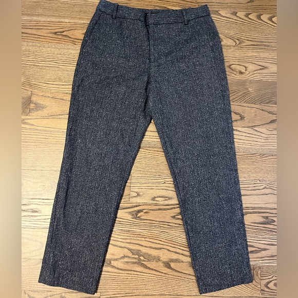 Zara Basic Collection - size 6, crop ankle, blue/grey tweed like material look - Picture 1 of 4